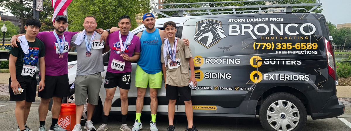 Bronco Contracting team participating in a Rockford IL local charity event